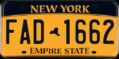 NY license plate FAD1662