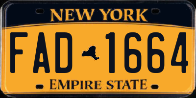 NY license plate FAD1664