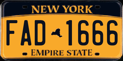 NY license plate FAD1666