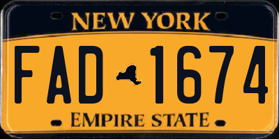 NY license plate FAD1674