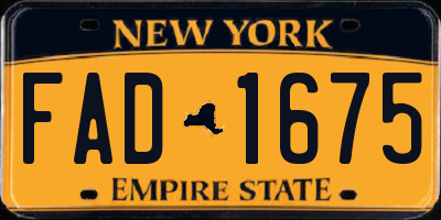 NY license plate FAD1675