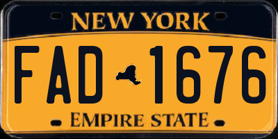 NY license plate FAD1676