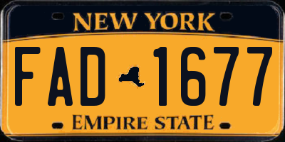 NY license plate FAD1677