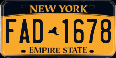 NY license plate FAD1678