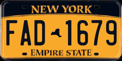 NY license plate FAD1679