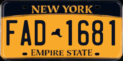 NY license plate FAD1681