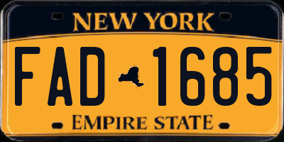 NY license plate FAD1685