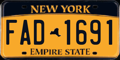 NY license plate FAD1691