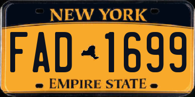 NY license plate FAD1699