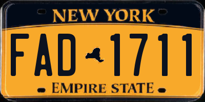 NY license plate FAD1711