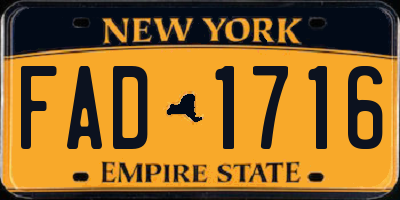 NY license plate FAD1716