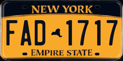 NY license plate FAD1717