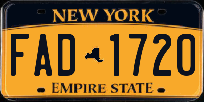 NY license plate FAD1720