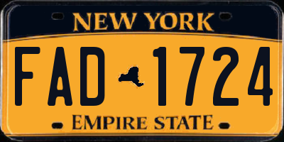 NY license plate FAD1724