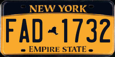 NY license plate FAD1732