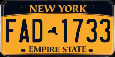 NY license plate FAD1733