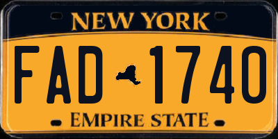 NY license plate FAD1740