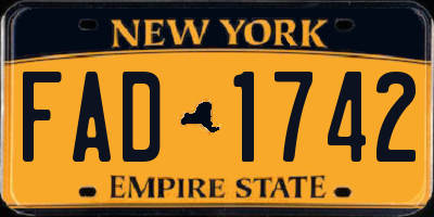 NY license plate FAD1742