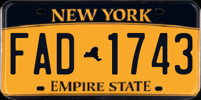 NY license plate FAD1743