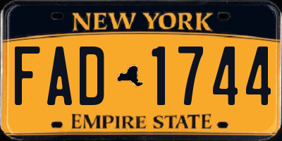 NY license plate FAD1744