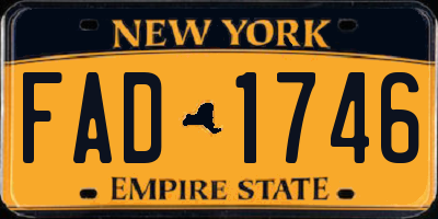 NY license plate FAD1746