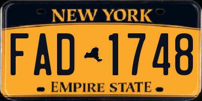 NY license plate FAD1748