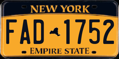 NY license plate FAD1752