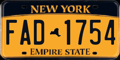 NY license plate FAD1754