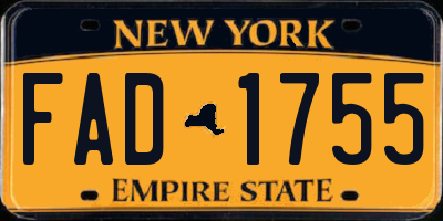 NY license plate FAD1755