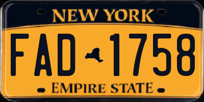 NY license plate FAD1758