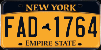 NY license plate FAD1764