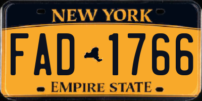 NY license plate FAD1766