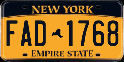 NY license plate FAD1768