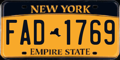 NY license plate FAD1769