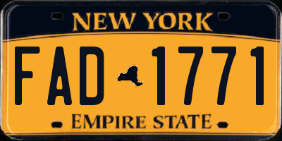 NY license plate FAD1771