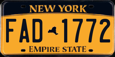 NY license plate FAD1772