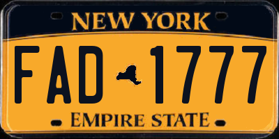 NY license plate FAD1777