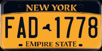 NY license plate FAD1778