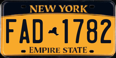 NY license plate FAD1782