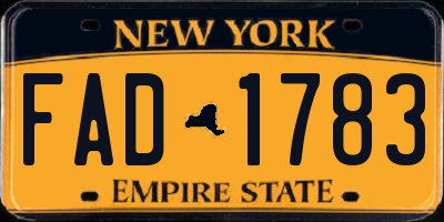 NY license plate FAD1783