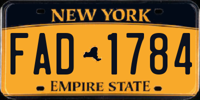 NY license plate FAD1784