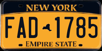 NY license plate FAD1785