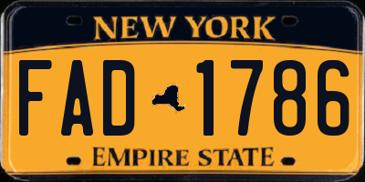 NY license plate FAD1786