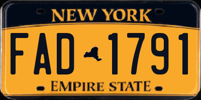 NY license plate FAD1791