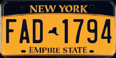 NY license plate FAD1794