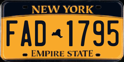 NY license plate FAD1795