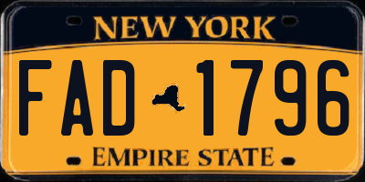 NY license plate FAD1796