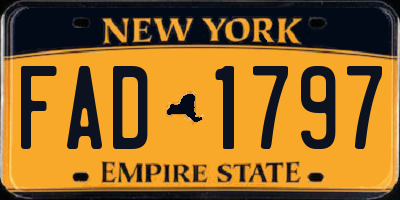 NY license plate FAD1797