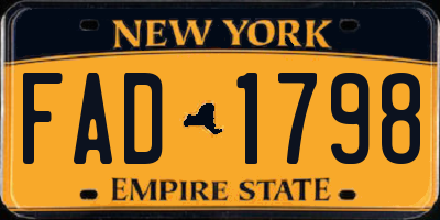 NY license plate FAD1798