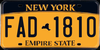 NY license plate FAD1810